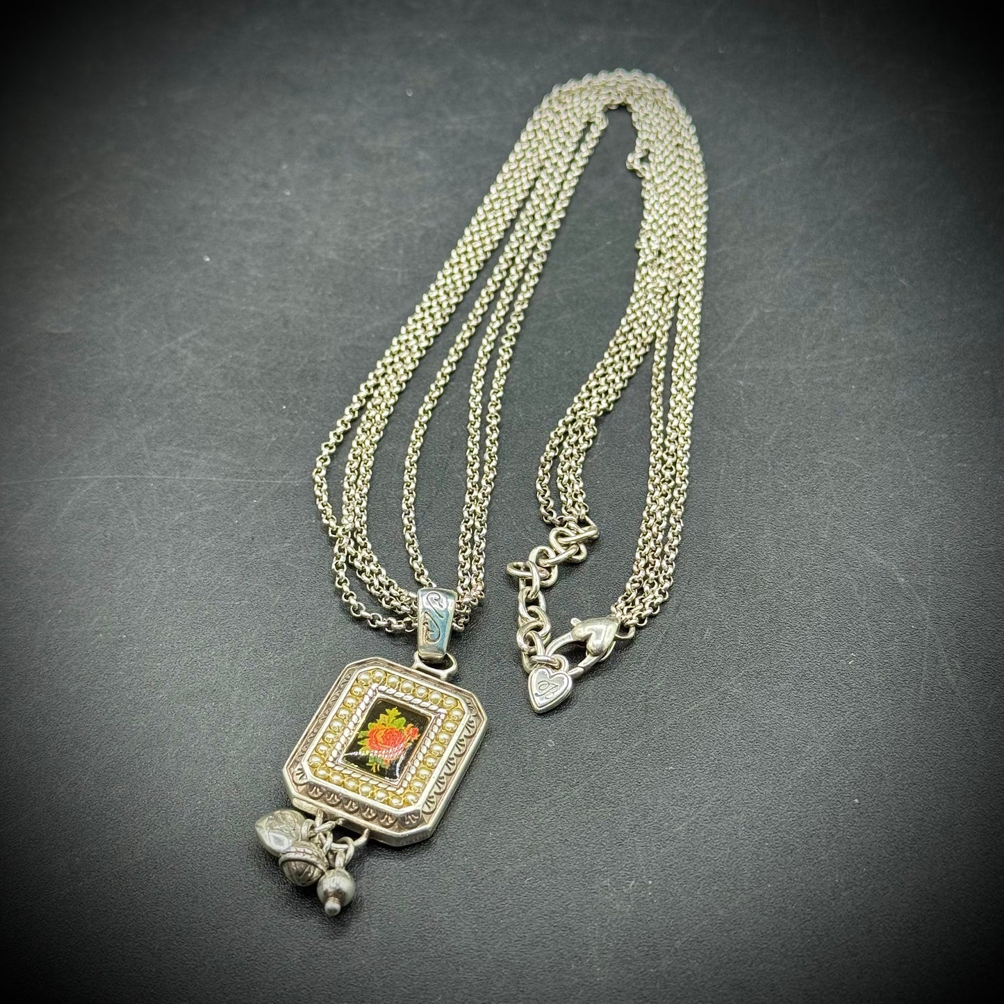 Brighton Rose Neclace with Poem & Three Strands