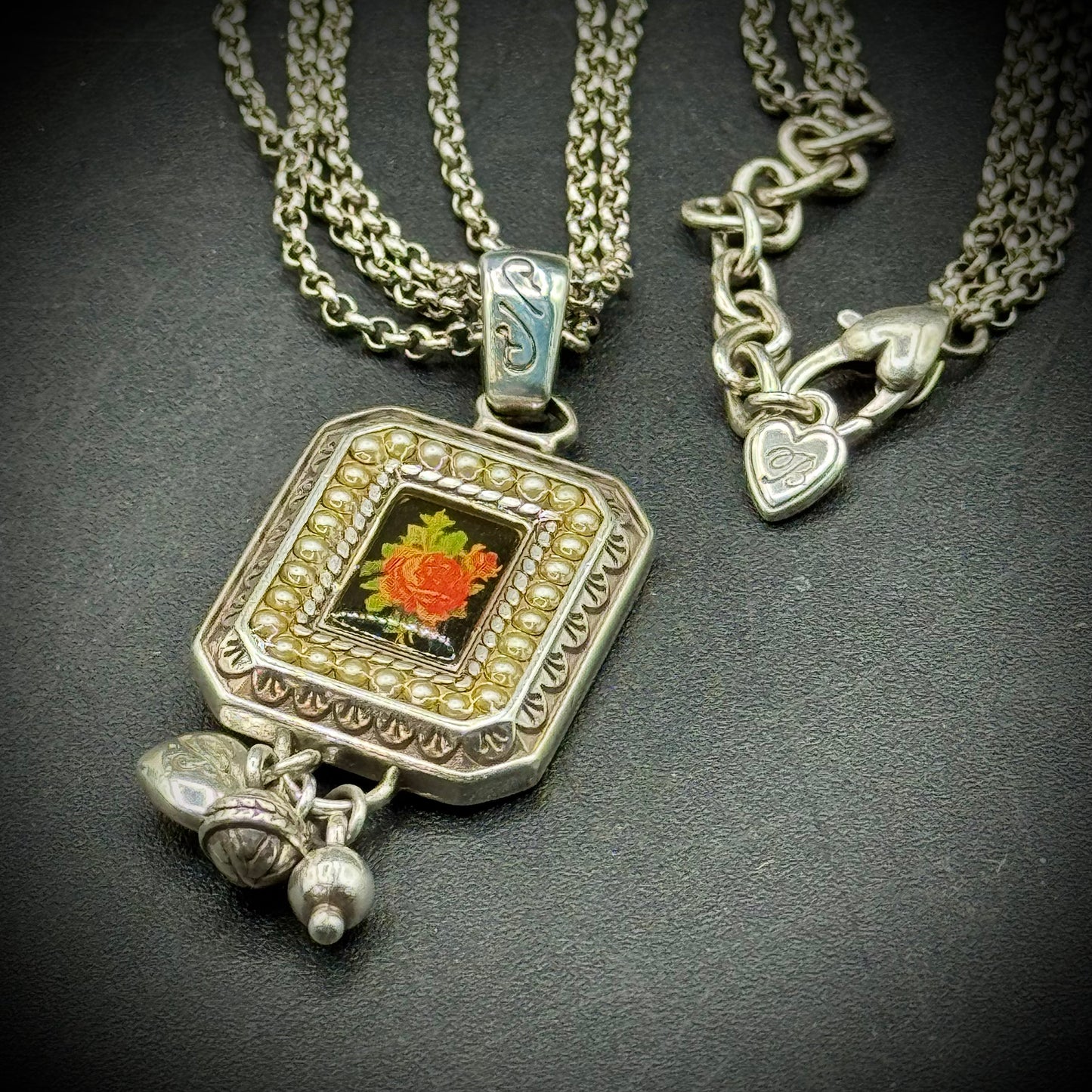 Brighton Rose Neclace with Poem & Three Strands