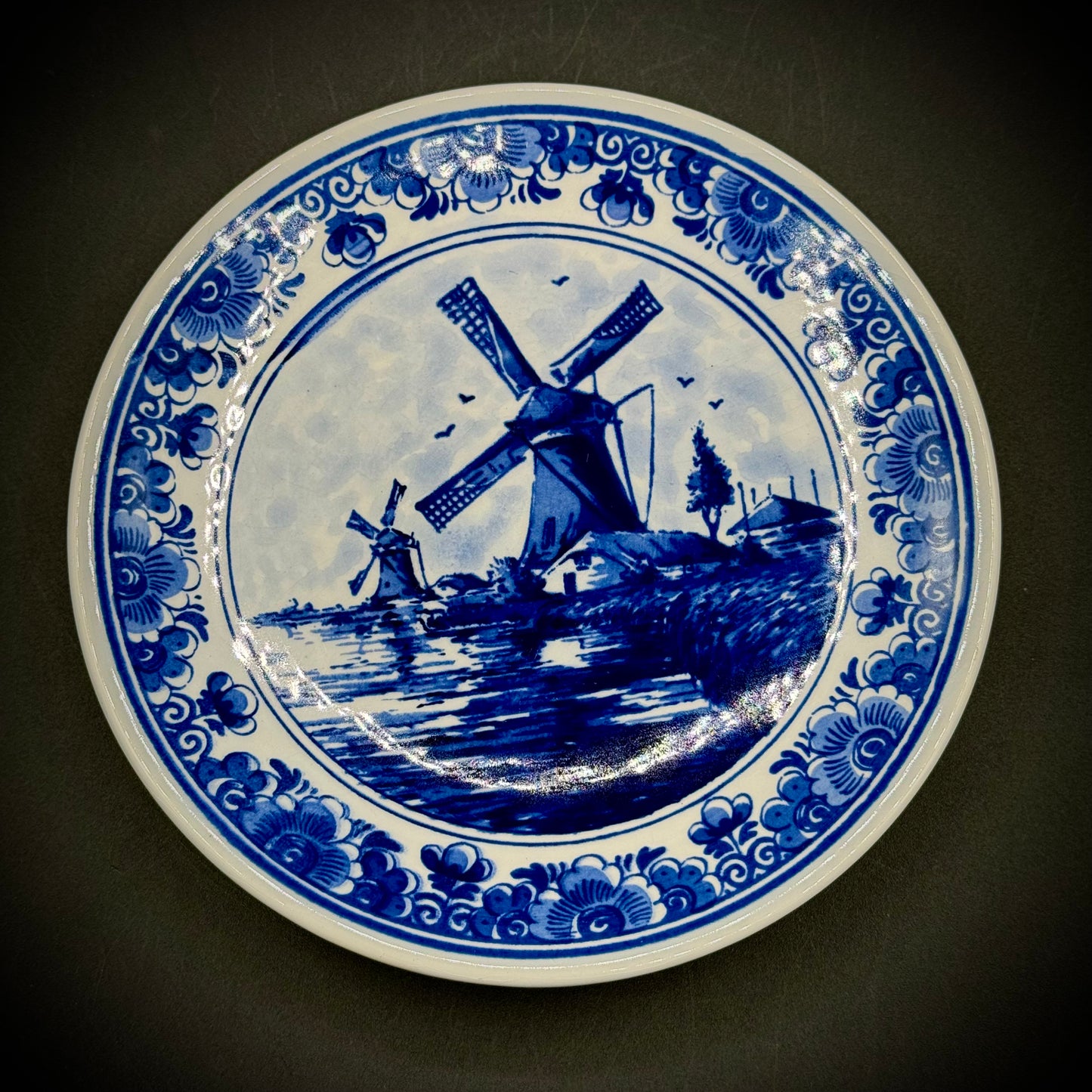 Vintage Delft Blauw Hand Painted Plate