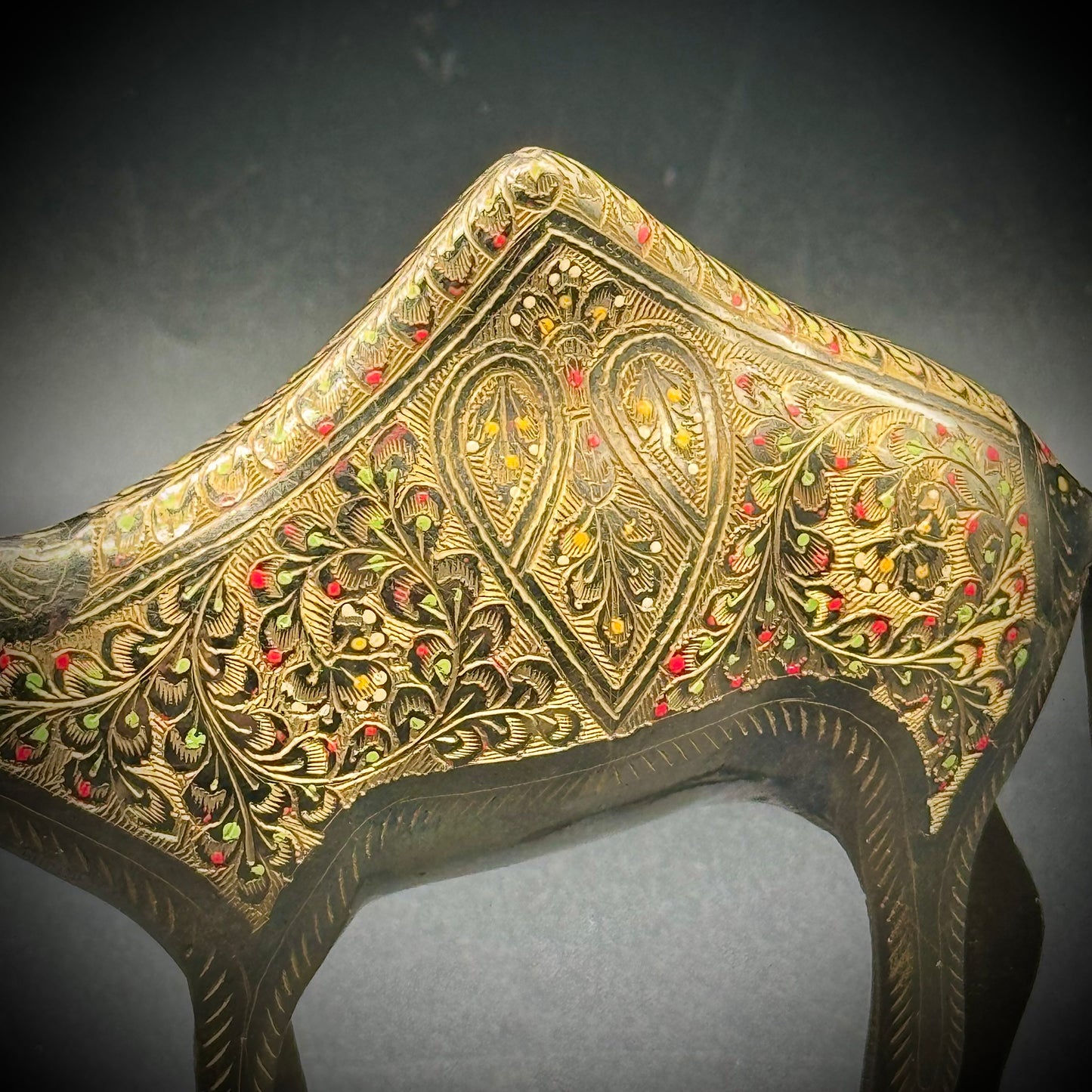 Vintage Egyptian Etched Brass Ornate Camel Figurine