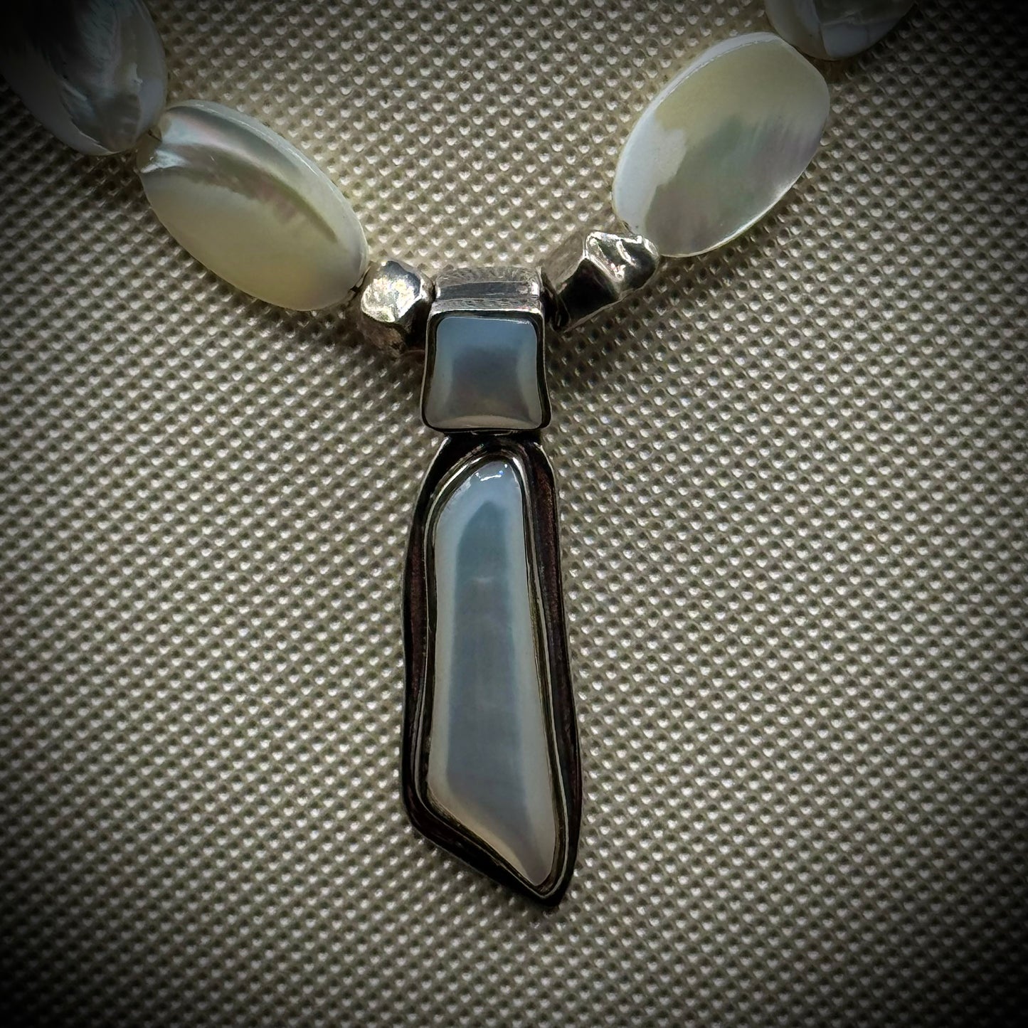 Incredible Mother of Pearl & .925 Sterling Silver Necklace