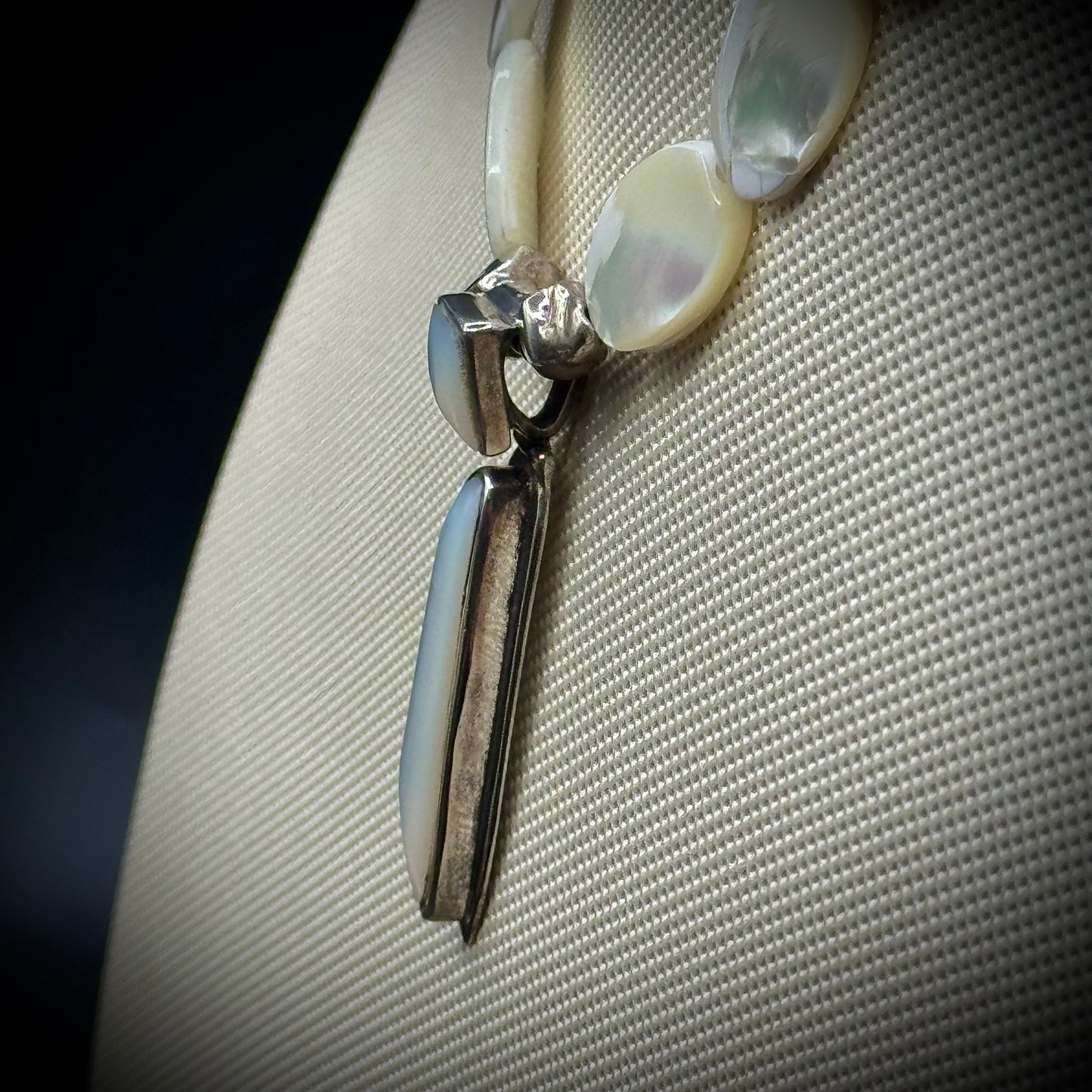 Incredible Mother of Pearl & .925 Sterling Silver Necklace