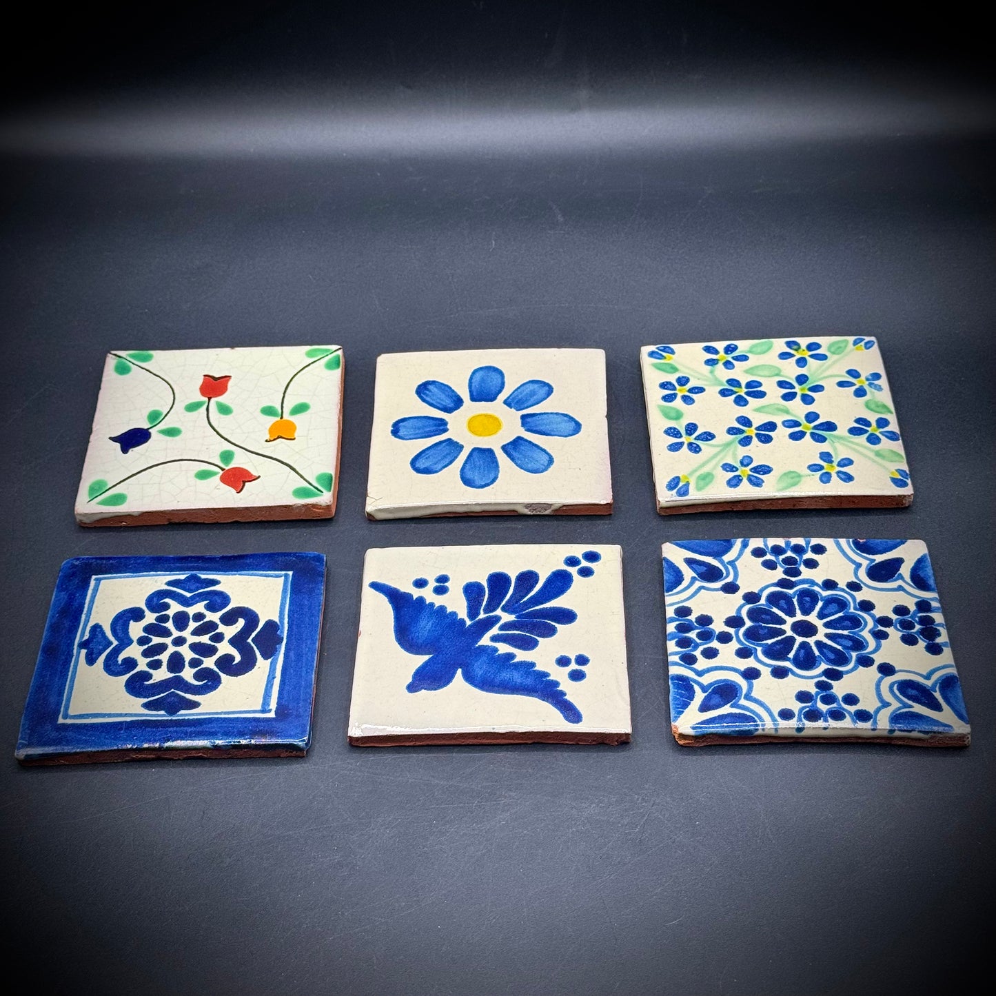 Set of 6 Vintage Hand Painted Tiles