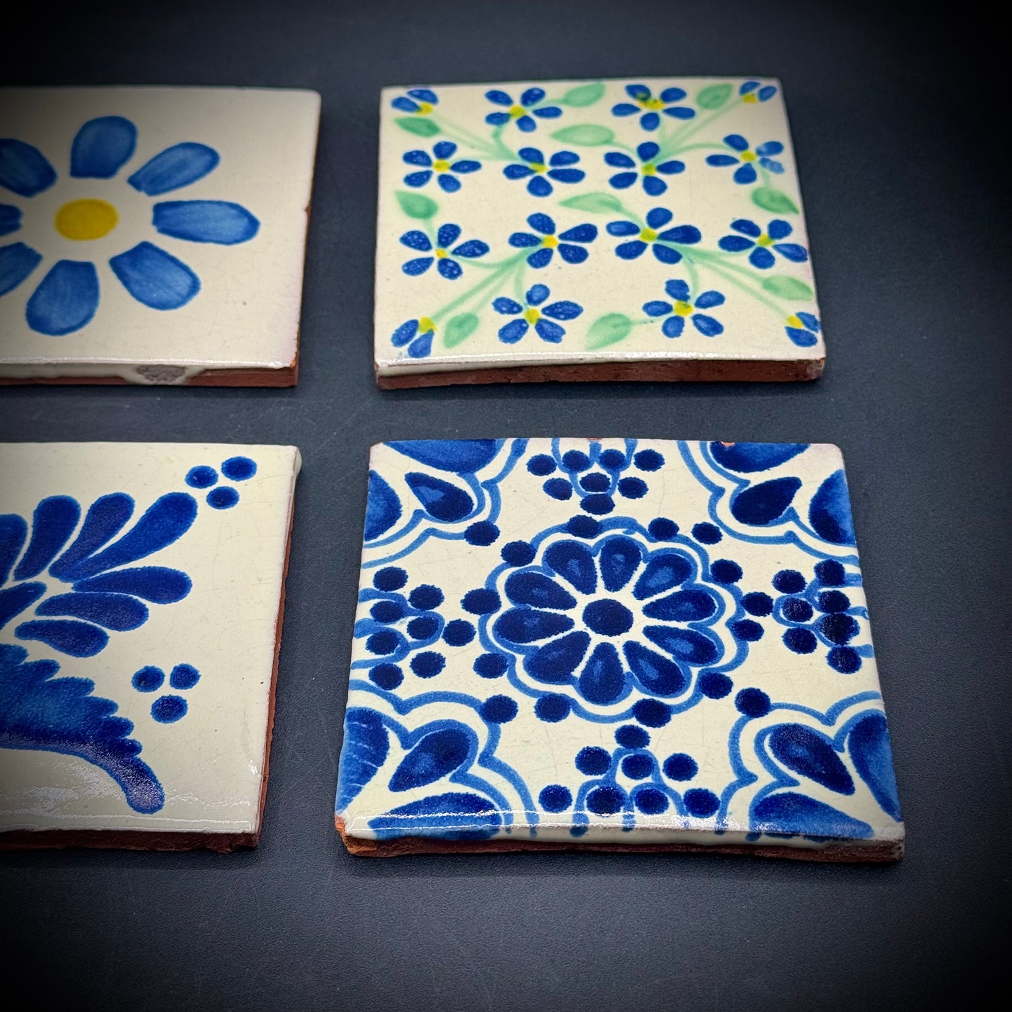 Set of 6 Vintage Hand Painted Tiles