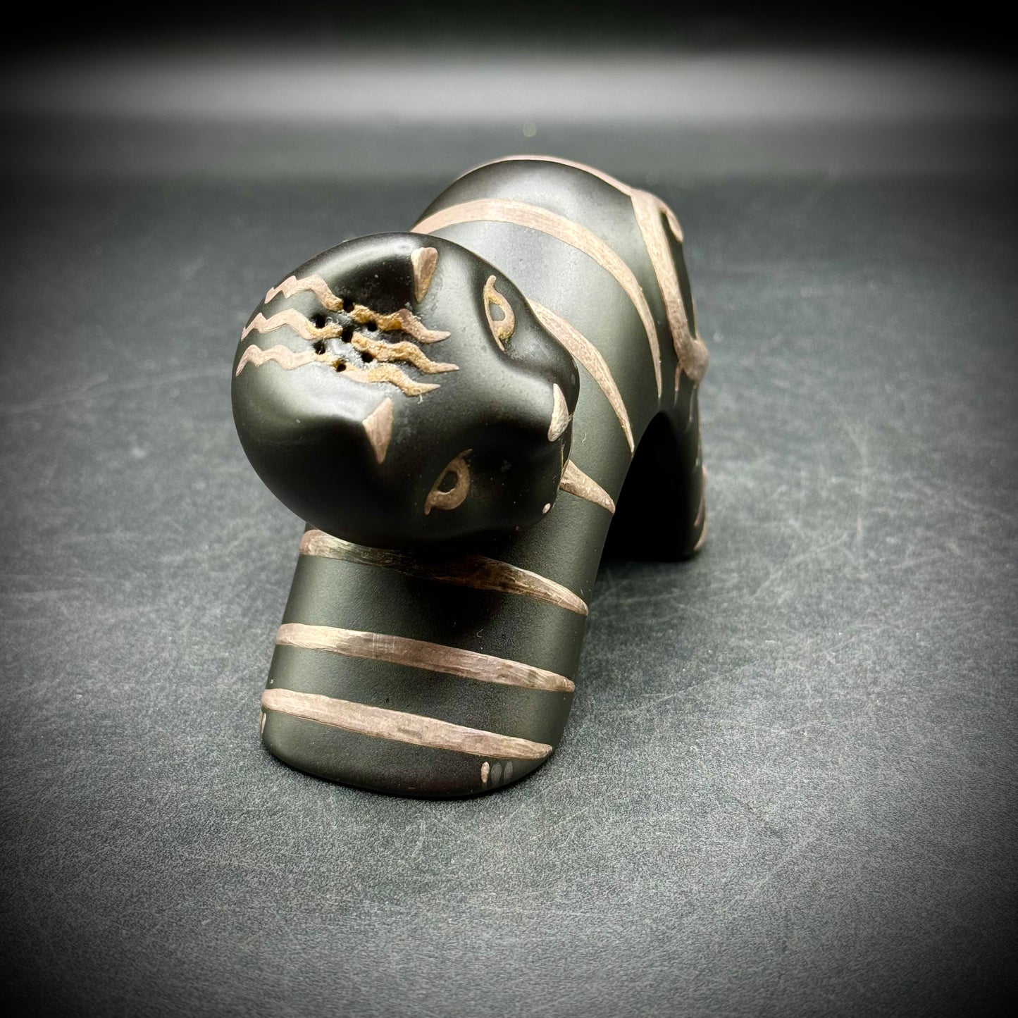 Mexican Pottery Cat Shaker by Artist Emilia Castillo