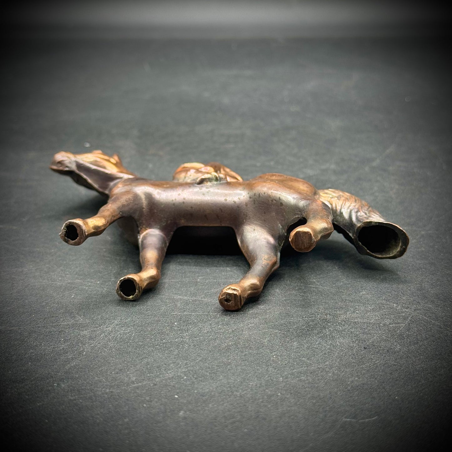Vintage Copper Plated Jockey on Horse