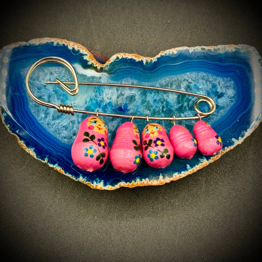 Hand Painted Nesting Dolls Pin