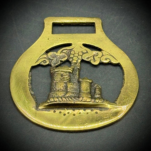 Vintage Castle & Grapes Horse Brass