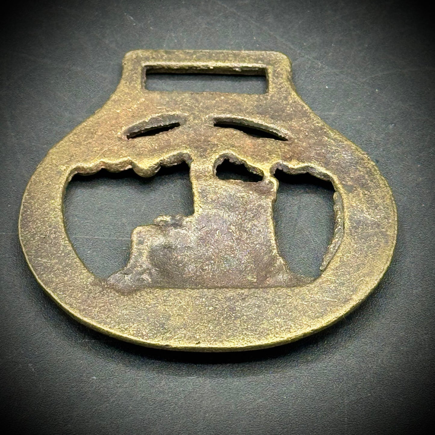 Vintage Castle & Grapes Horse Brass