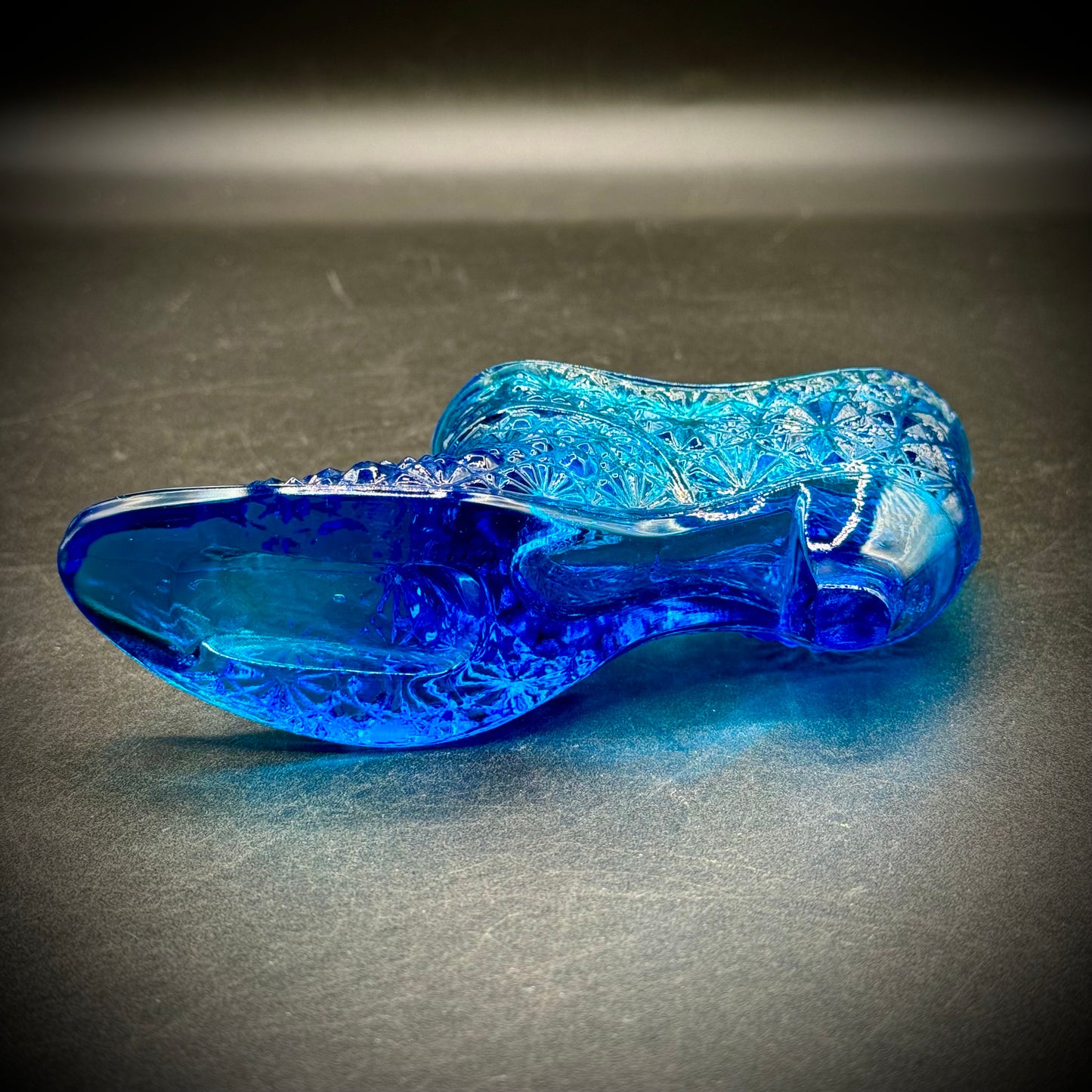 Vintage Fenton Cobalt Blue Glass Shoe