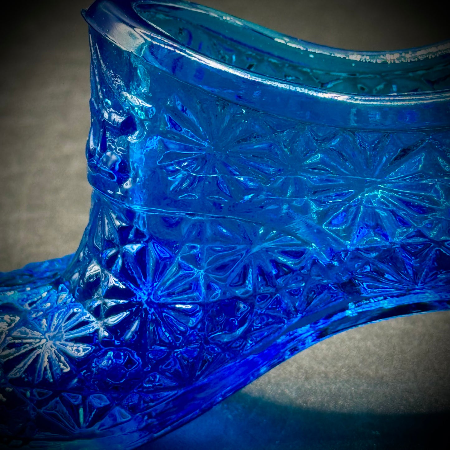 Vintage Fenton Cobalt Blue Glass Shoe