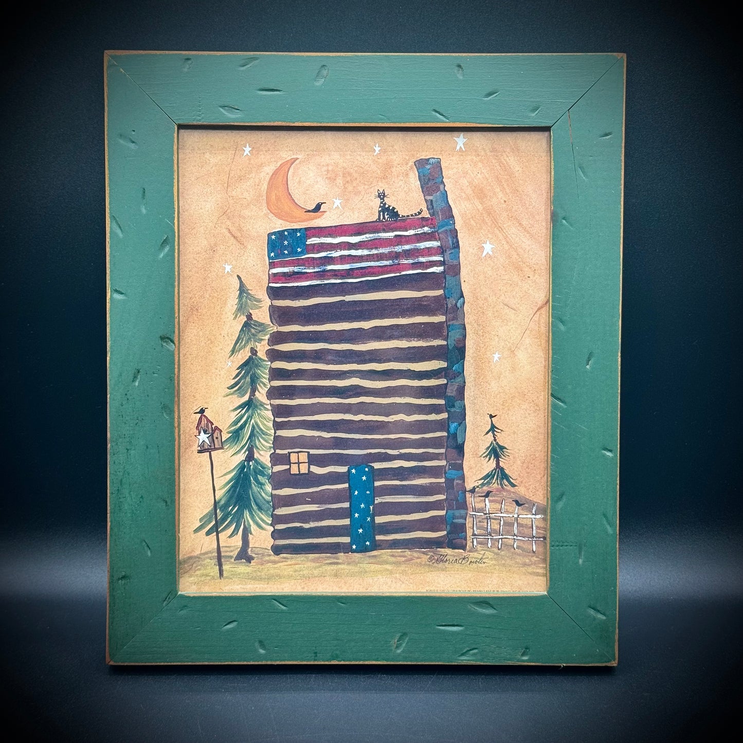 Framed Folk Art Americana Print