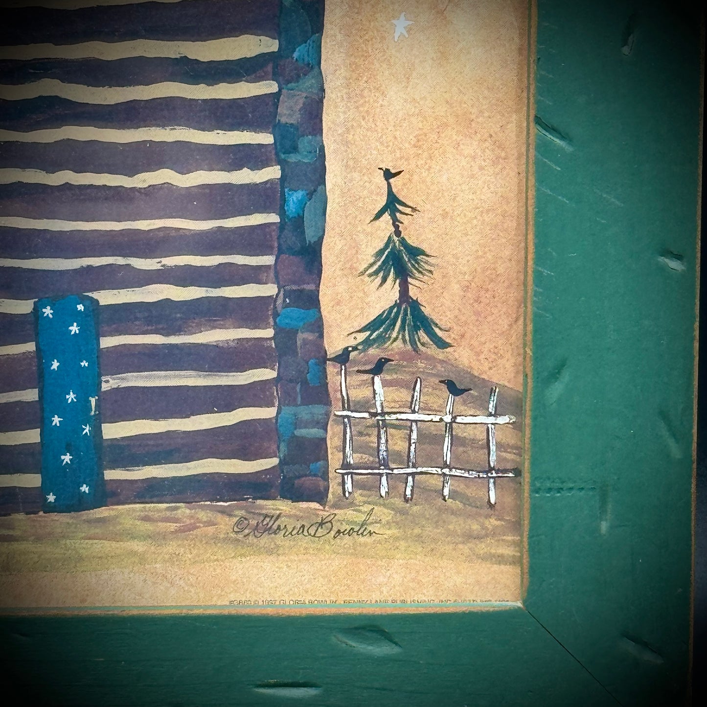 Framed Folk Art Americana Print