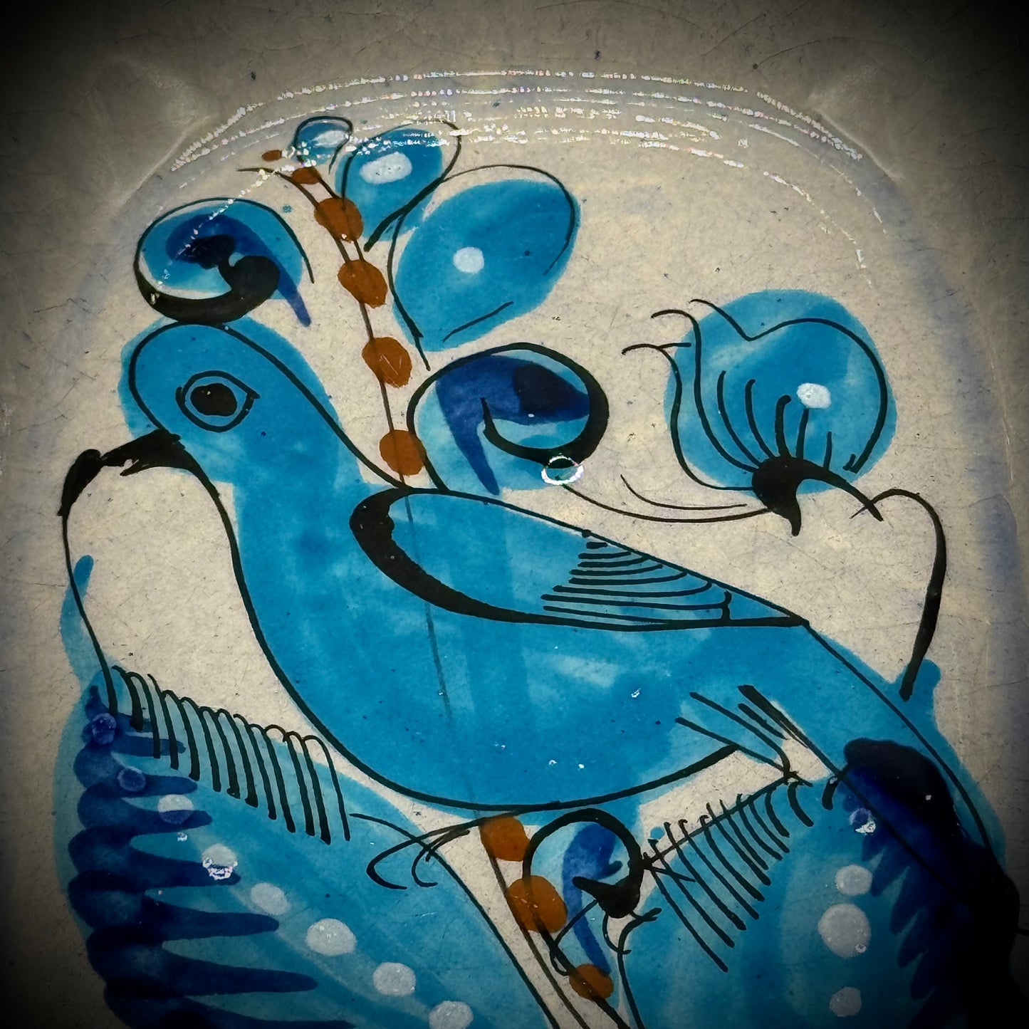 Tonala Rounded Edge Rectangle Bird Dish Signed Mexico