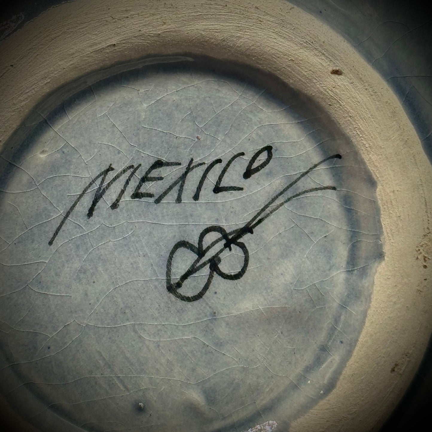 Signed Tonala Mexico Bird Motif Bowl