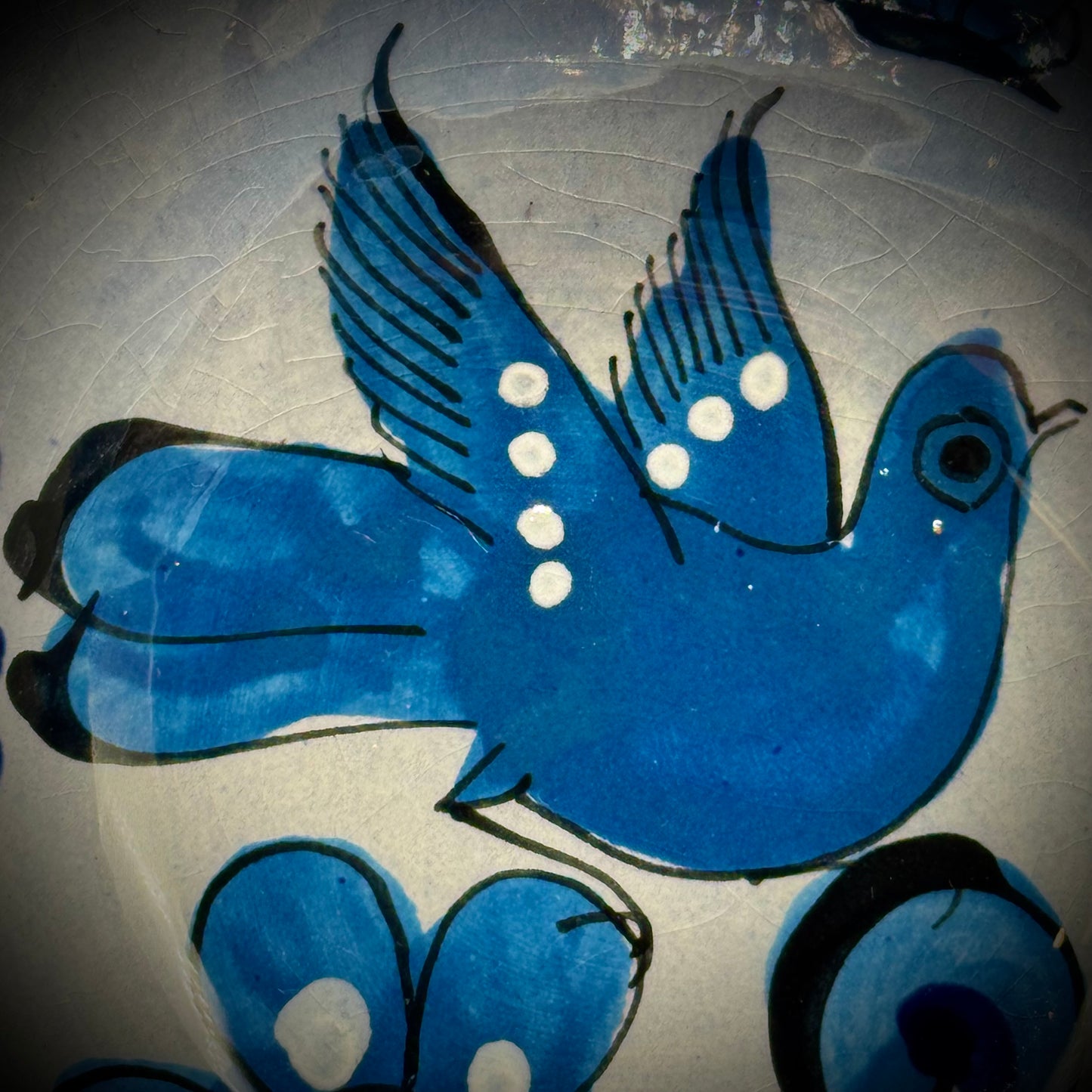 Signed Tonala Mexico Bird Motif Bowl