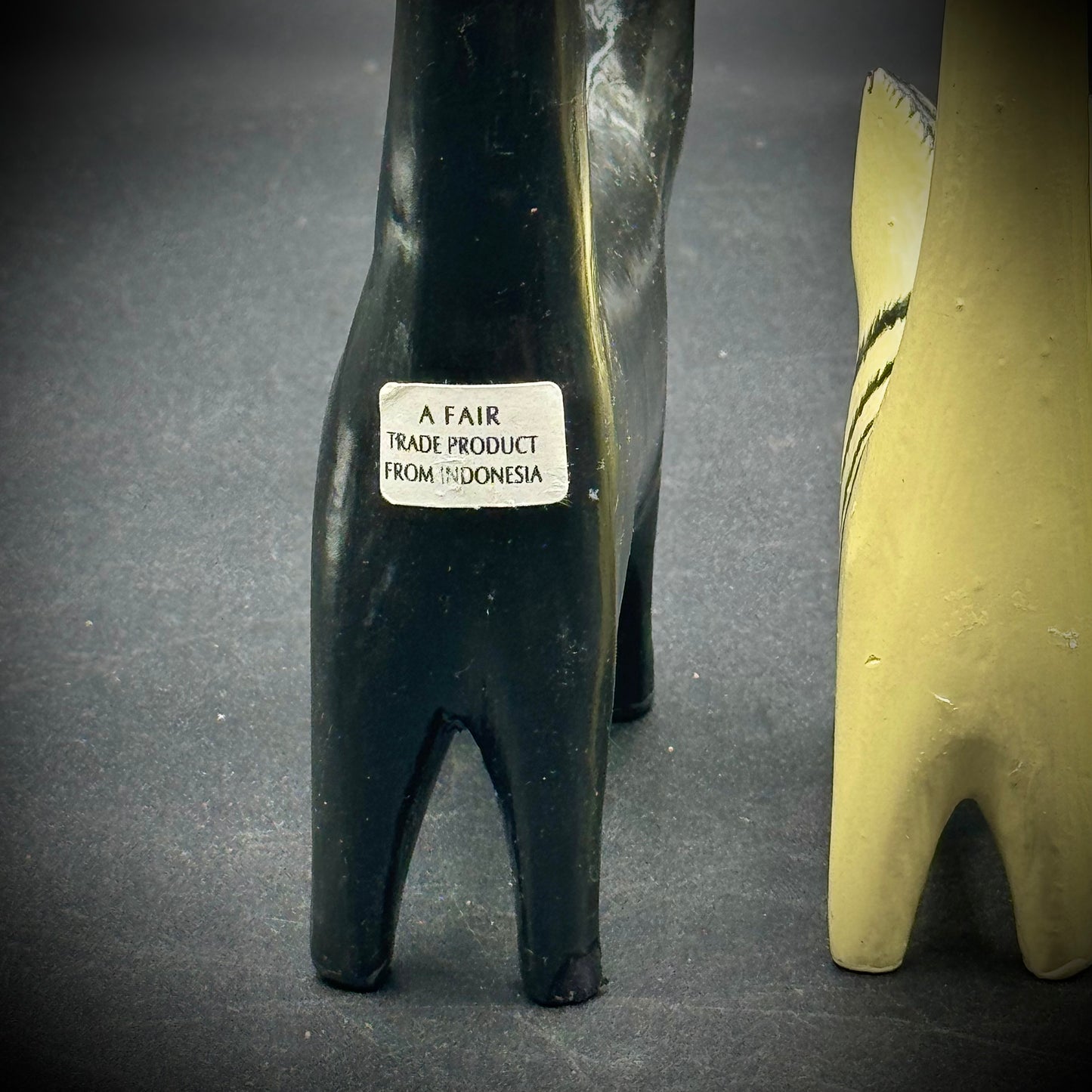 Set of 3 Hand Carved & Painted Wood Folk Art Cats