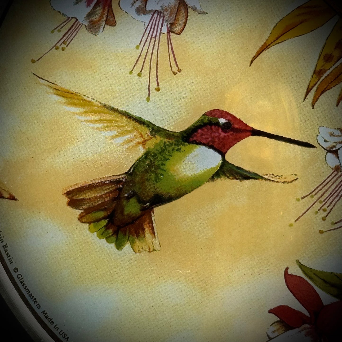 Glassmasters Marjolein Bastin Hummingbird Suncatcher w/Easel
