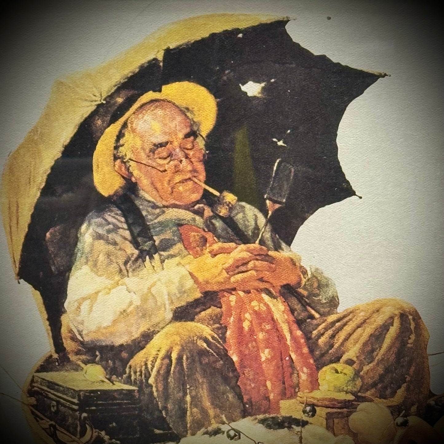 RARE Jim Davis Signed/Numbered Garfield x Norman Rockwell "Man at Sea" Lithograph