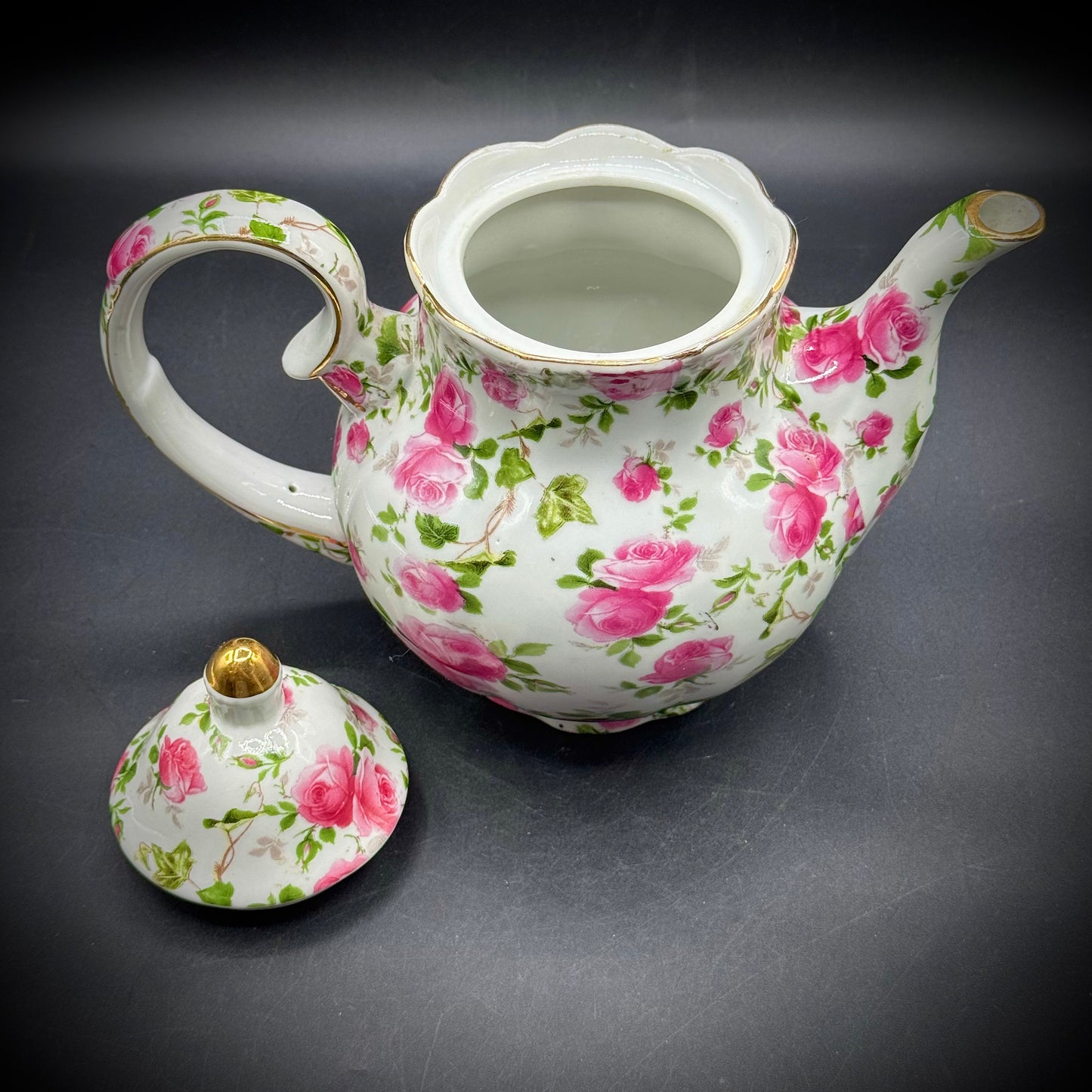 Victoria's Garden Rose Motif Tea Pot
