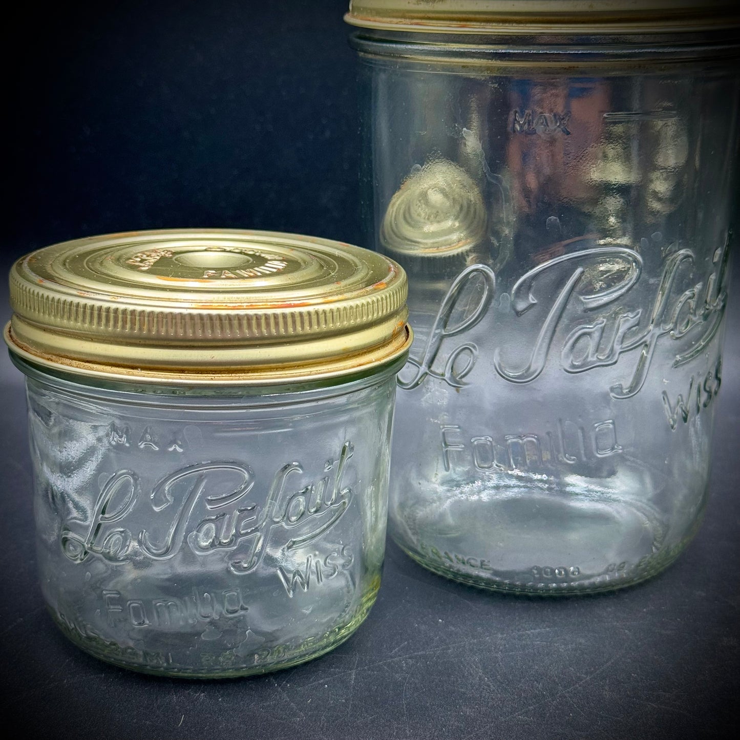 Set of 5 Le Parfait French Glass Lidded Cannister