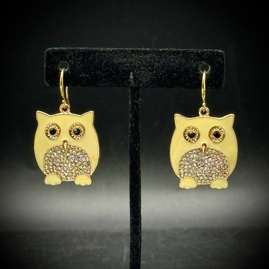 Designer MCM Style Owl Earrings