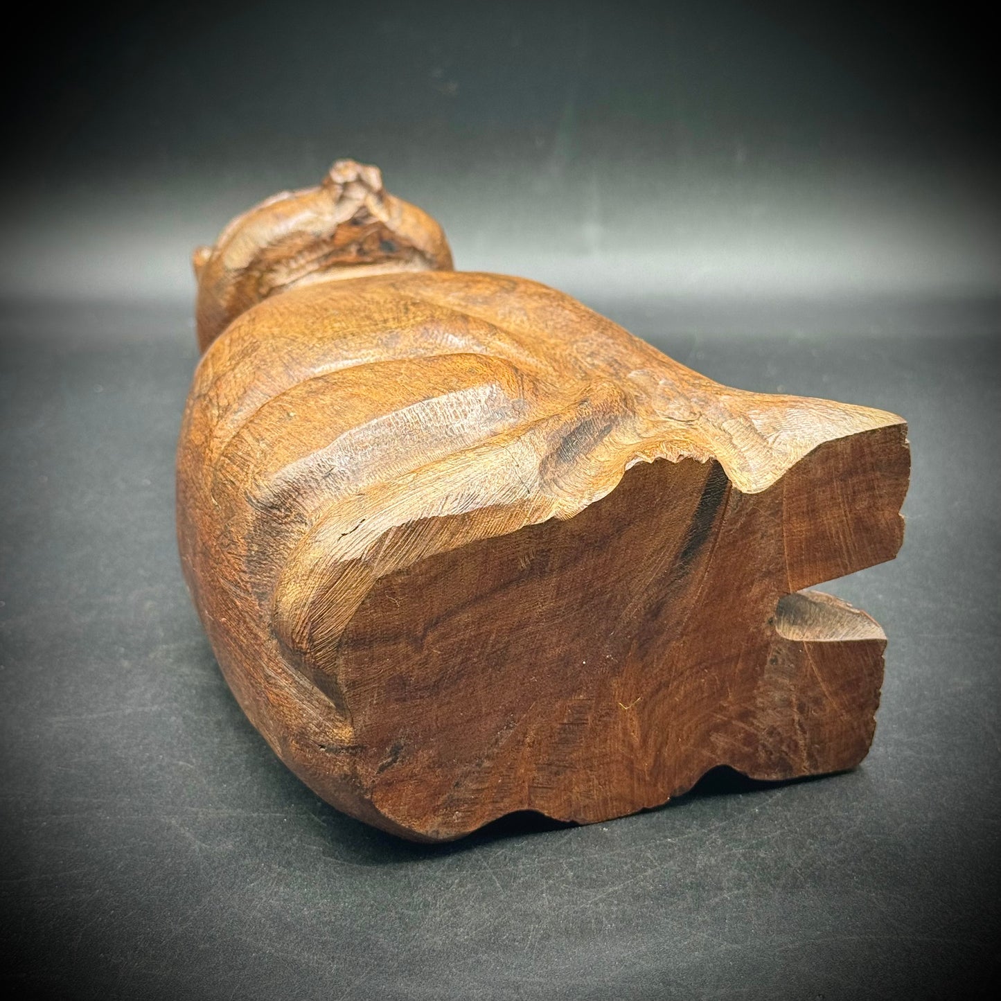 Carved Wood Folk Art Cat