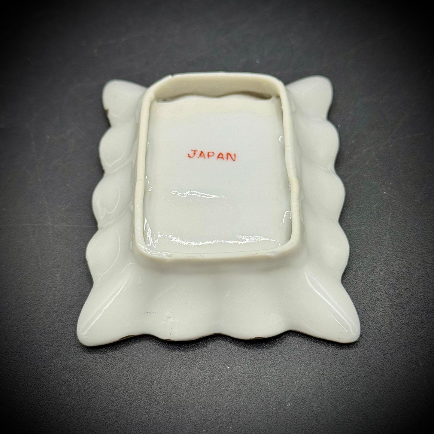Set of 3 Vintage Japan Boudoir Trinket Dishes with Flower Motif