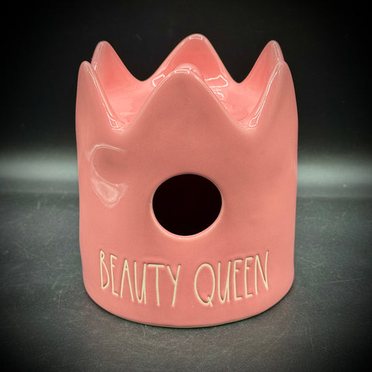 Rae Dunn "Beauty Queen" Pink Crown Bird House Feeder