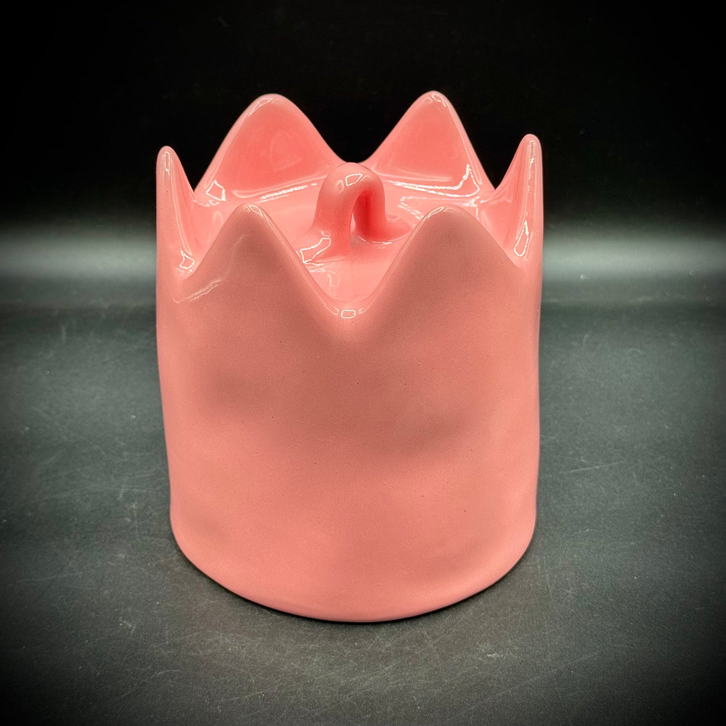 Rae Dunn "Beauty Queen" Pink Crown Bird House Feeder