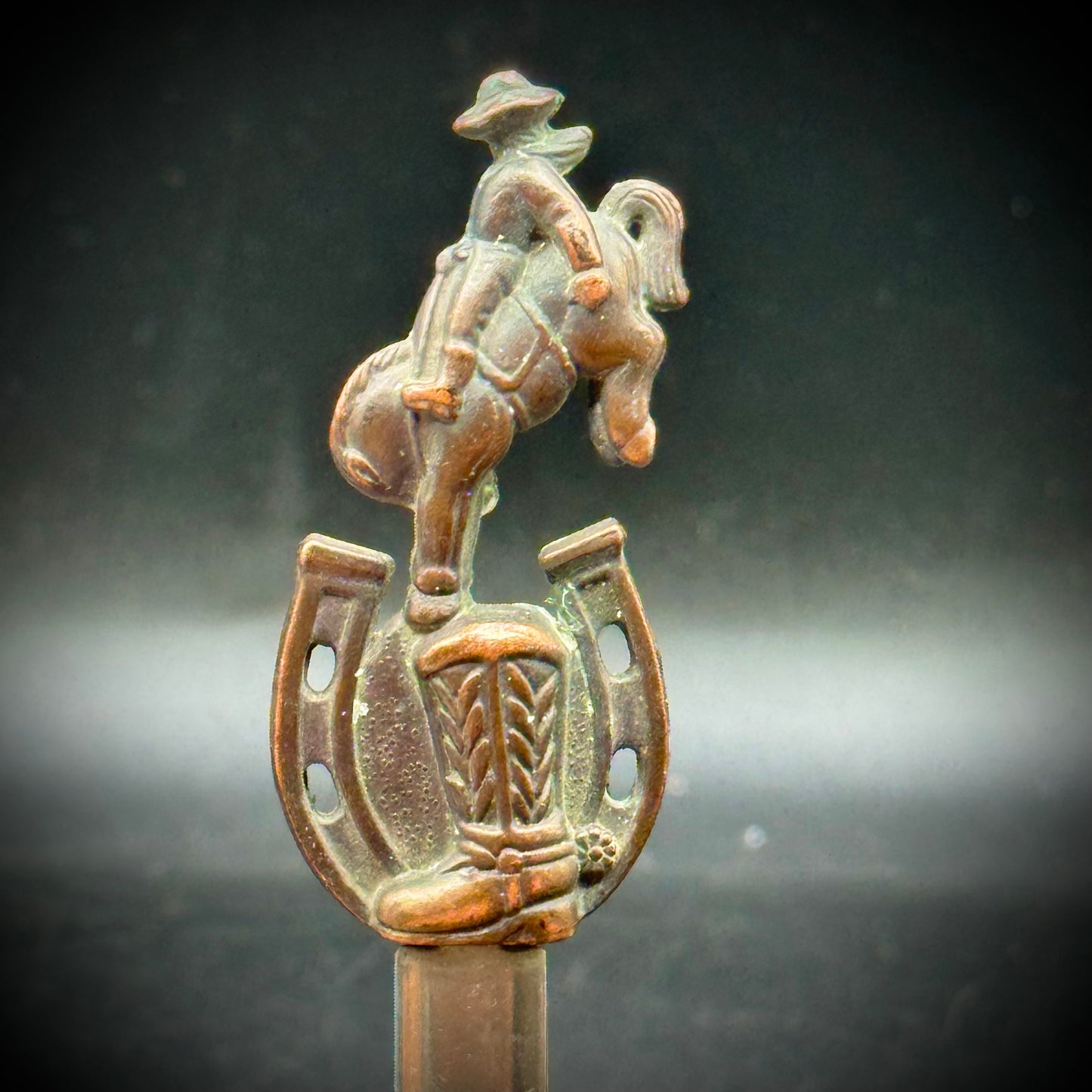Vintage Cowboy Motif Stainless Steel Letter Opener - Made in Hong Kong