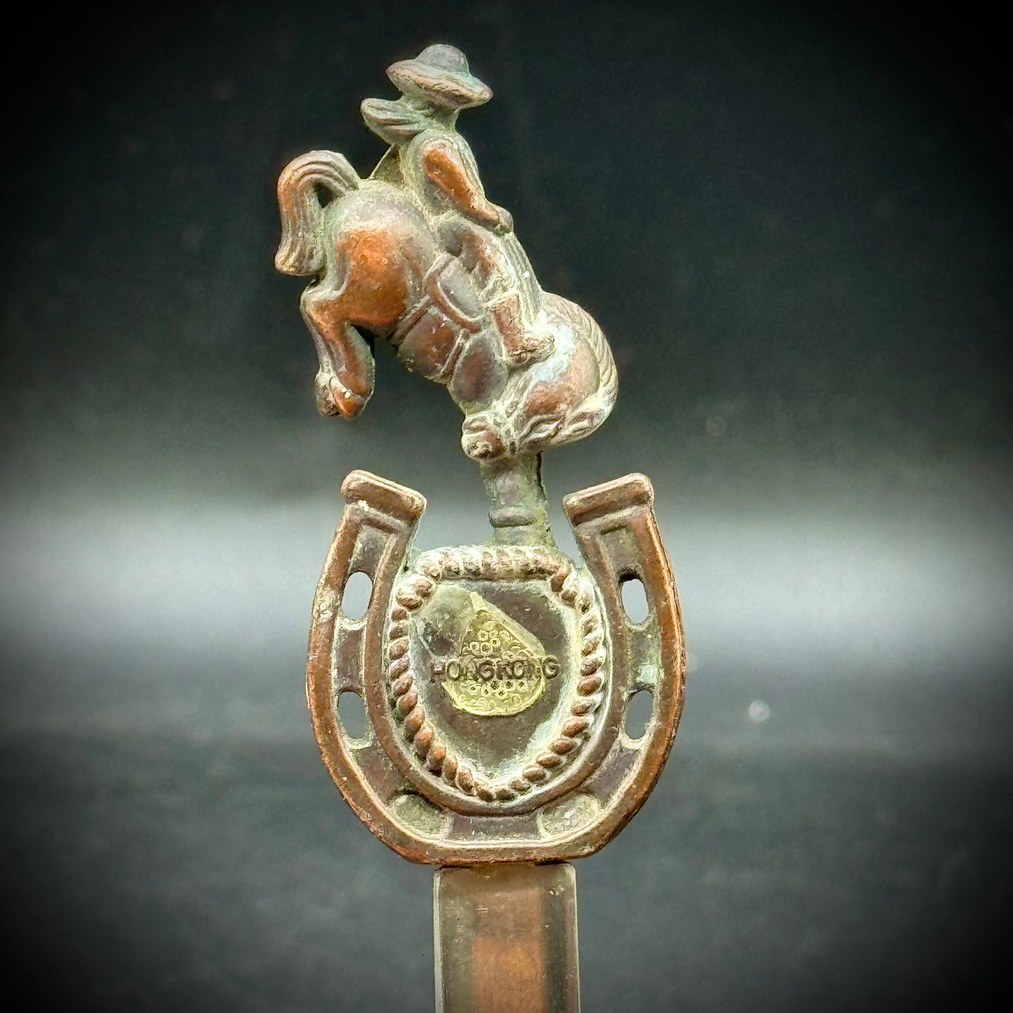 Vintage Cowboy Motif Stainless Steel Letter Opener - Made in Hong Kong