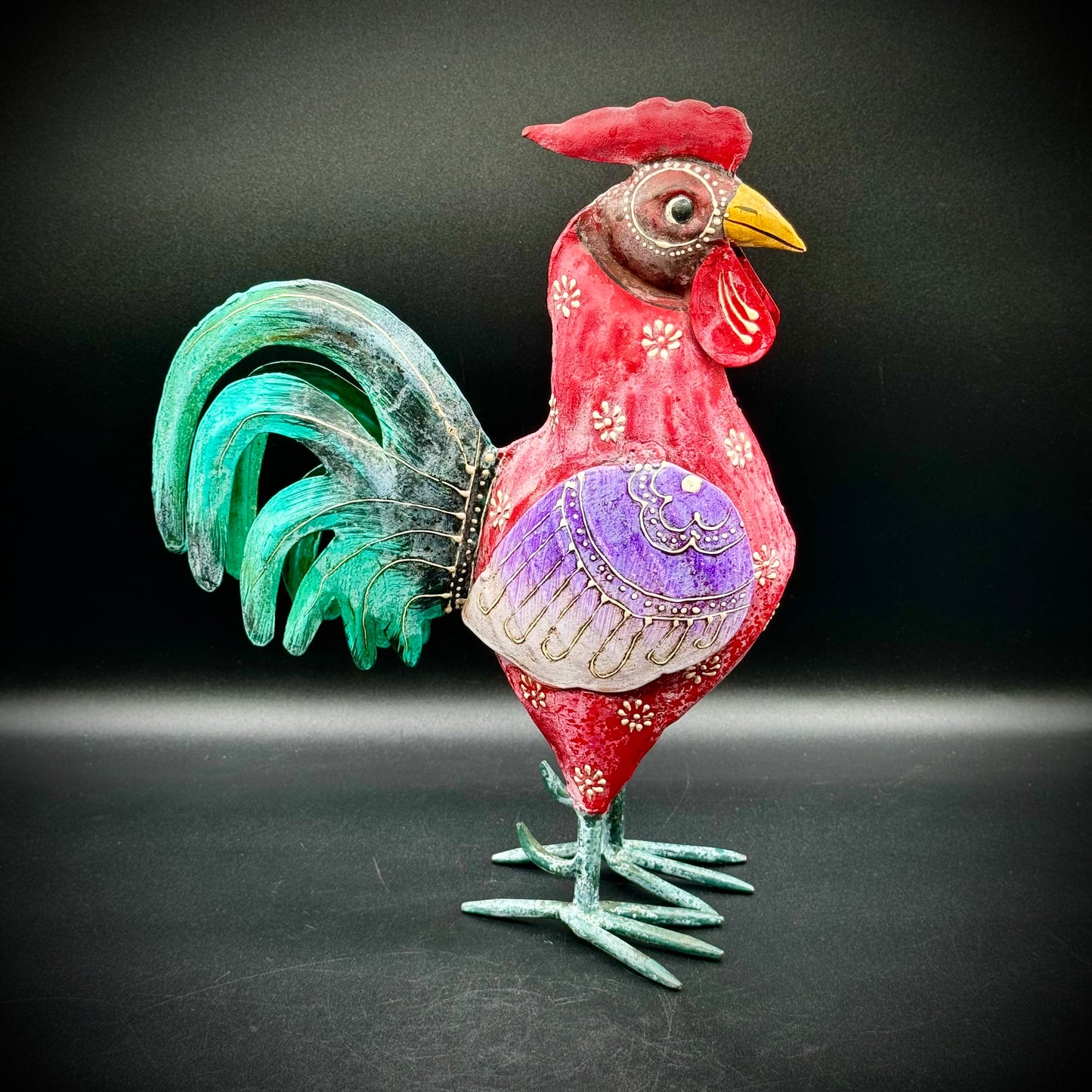 Heavy Metal Rooster Folk Art Style