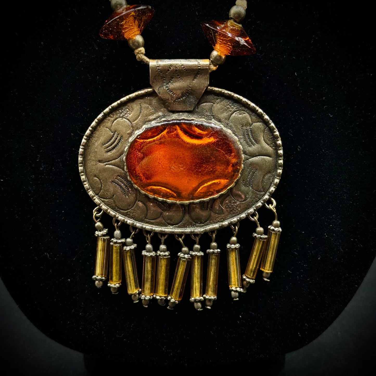 Amber Pendant Necklace Egyptian Revival