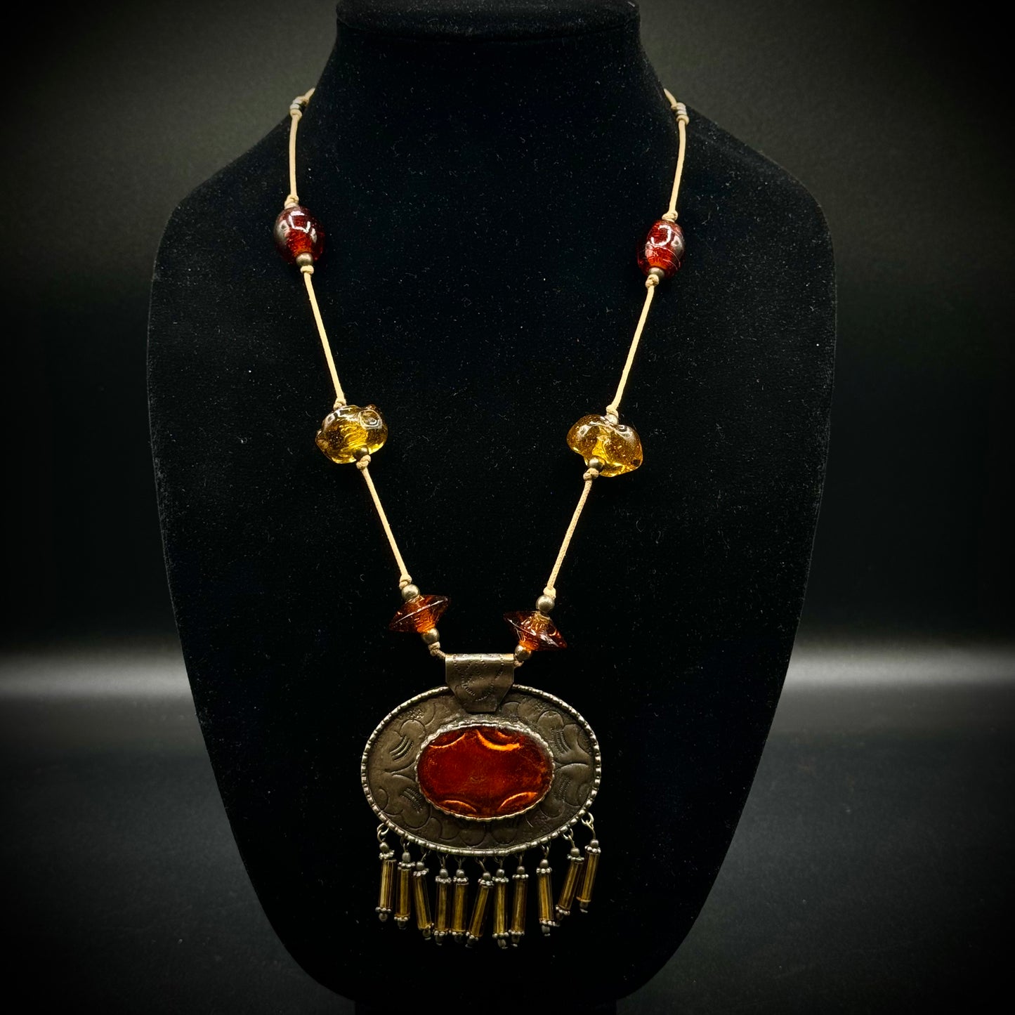 Amber Pendant Necklace Egyptian Revival