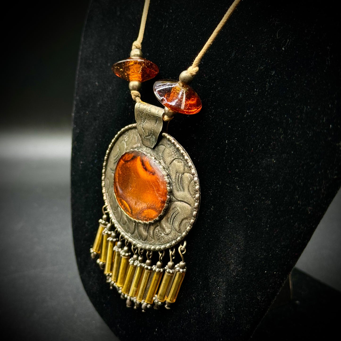 Amber Pendant Necklace Egyptian Revival