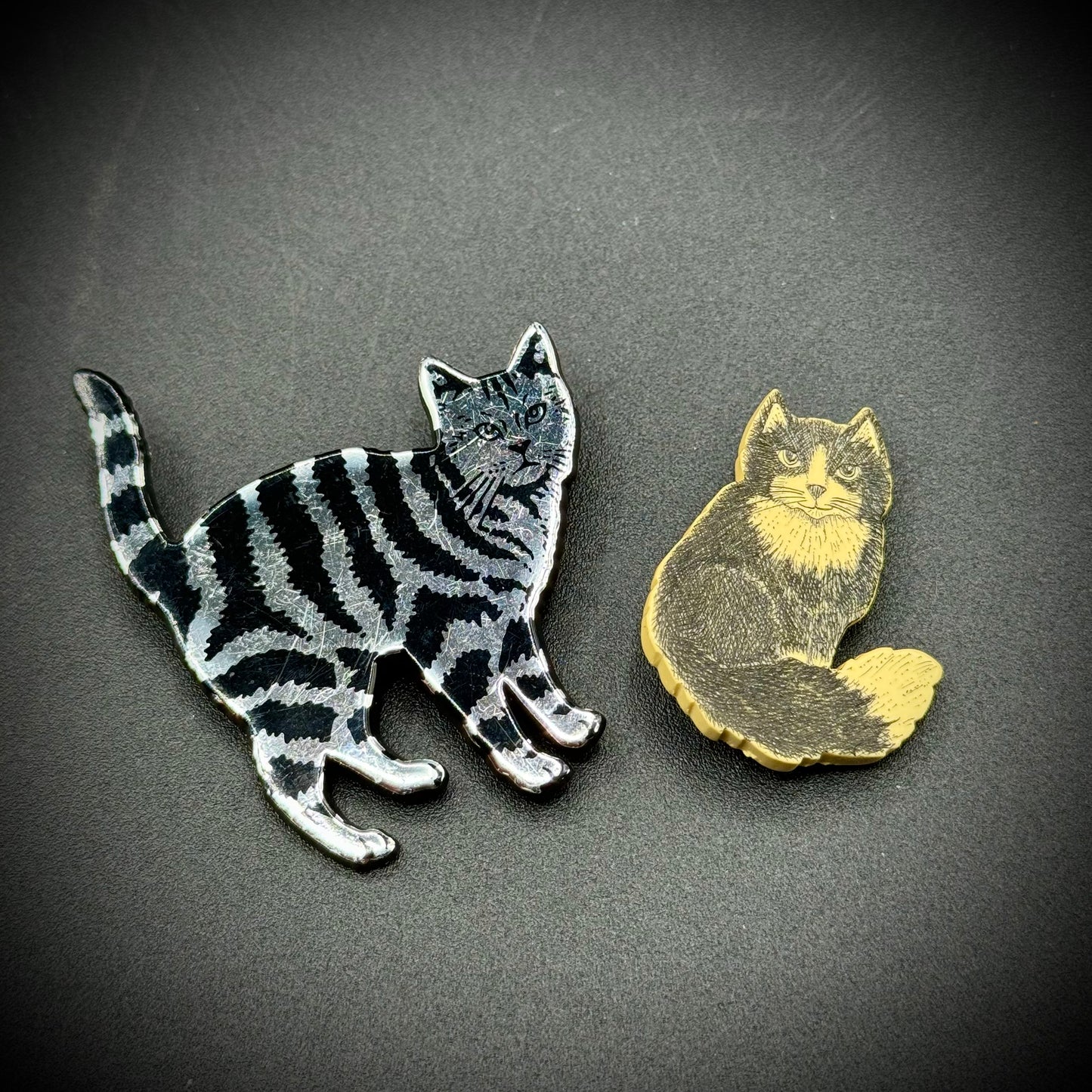 Two Adorable Vintage Cat Pins