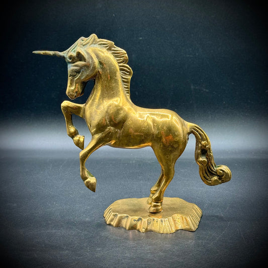Vintage Solid Brass Unicorn Sculpture