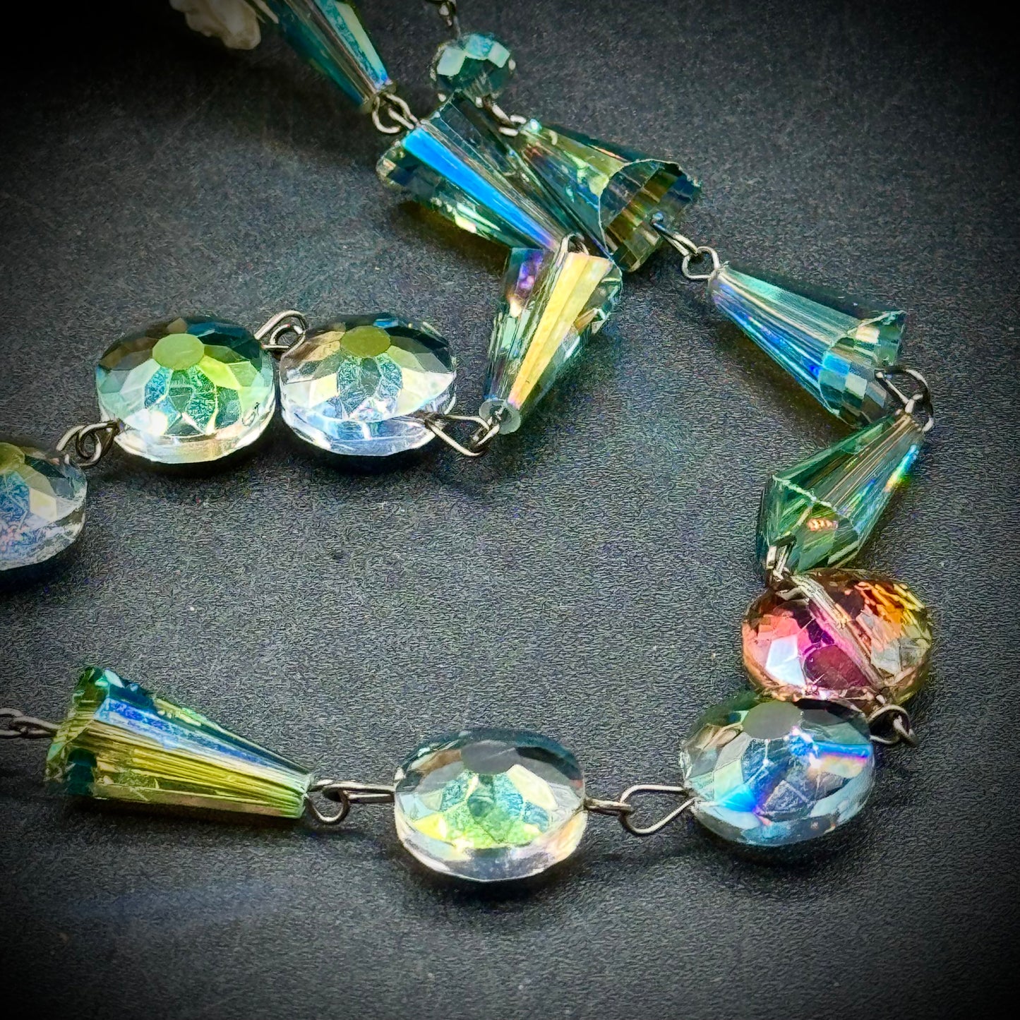 Czech Crystal Faceted Muli-Color Bead Necklace