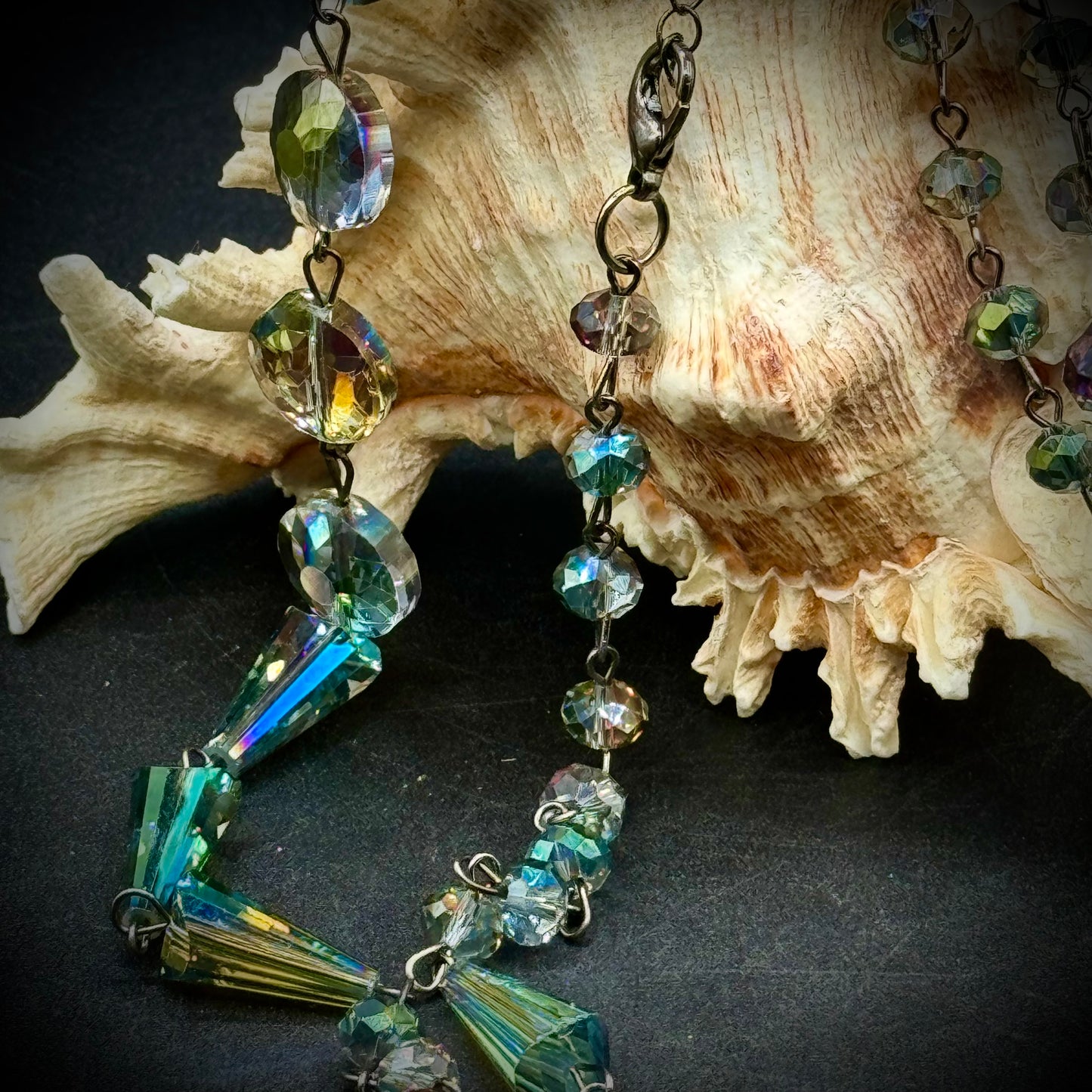 Czech Crystal Faceted Muli-Color Bead Necklace