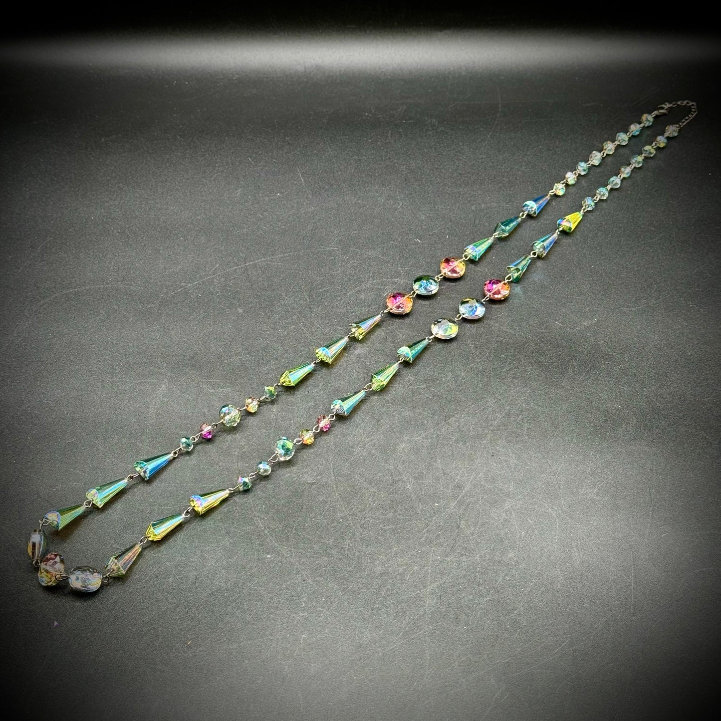 Czech Crystal Faceted Muli-Color Bead Necklace