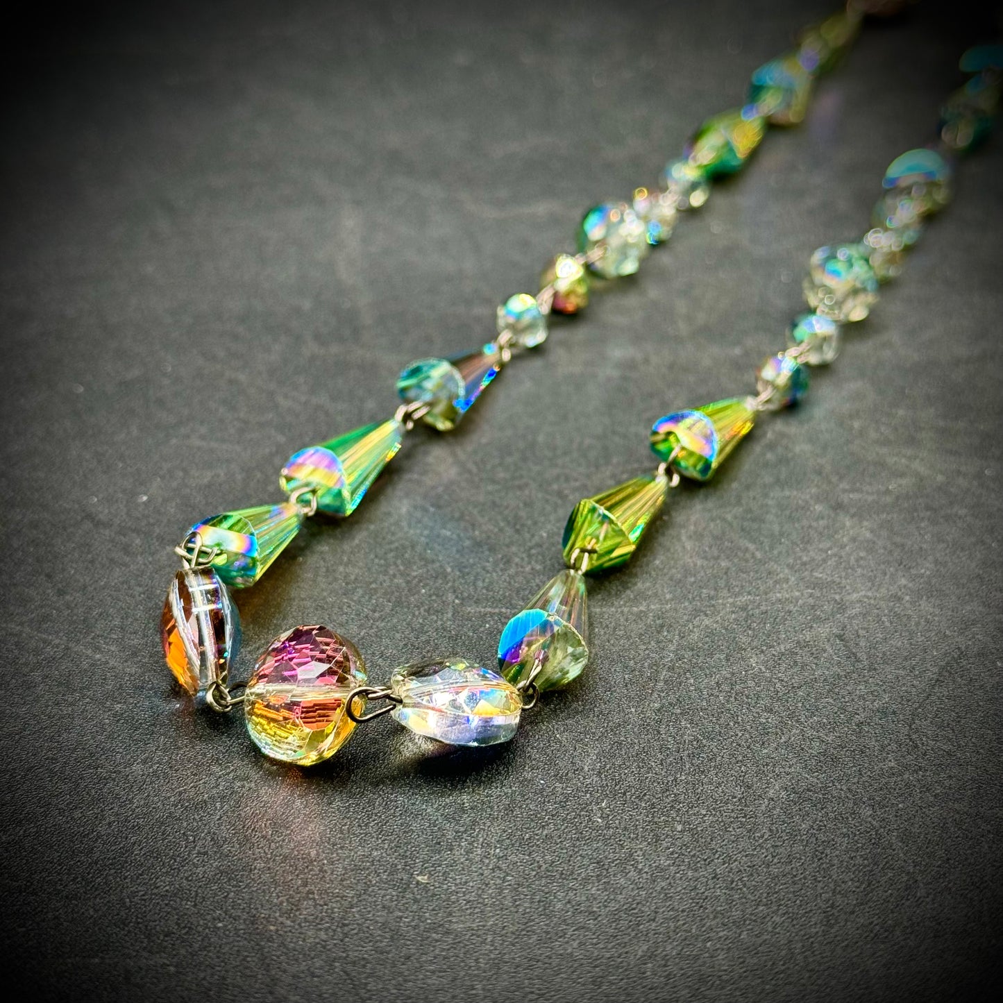 Czech Crystal Faceted Muli-Color Bead Necklace