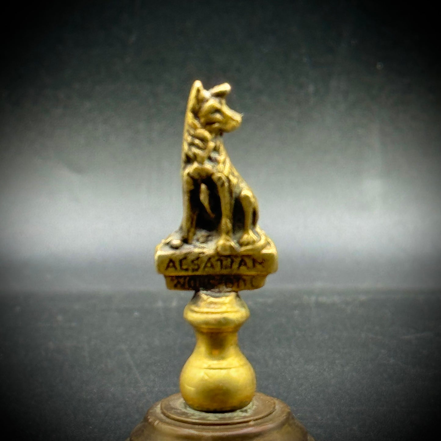 Vintage Brass German Shepherd Bell