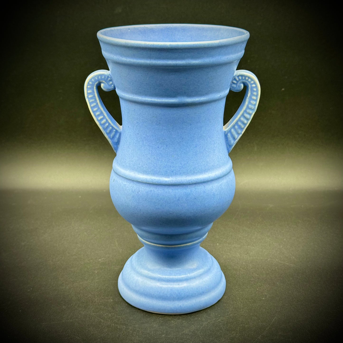 Vintage Periwinkle Blue Handle  Vase