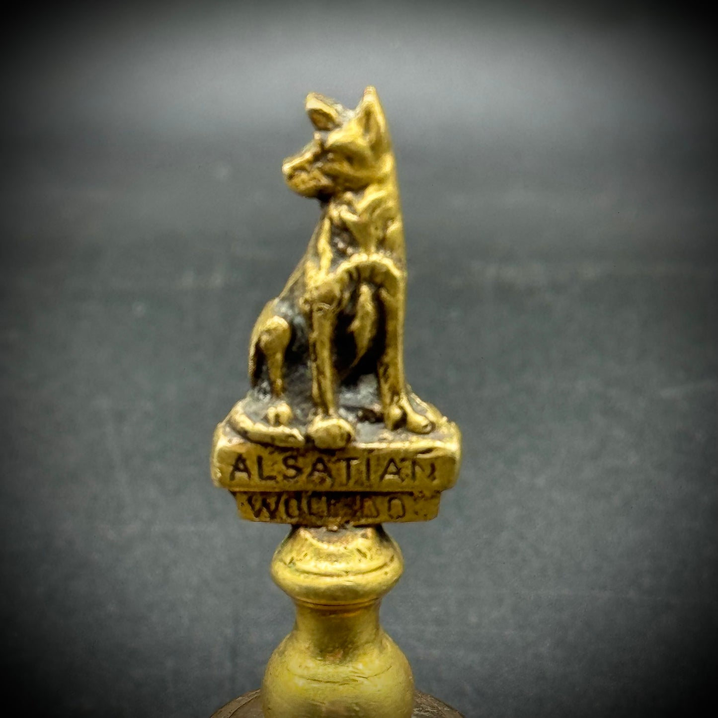 Vintage Brass German Shepherd Bell