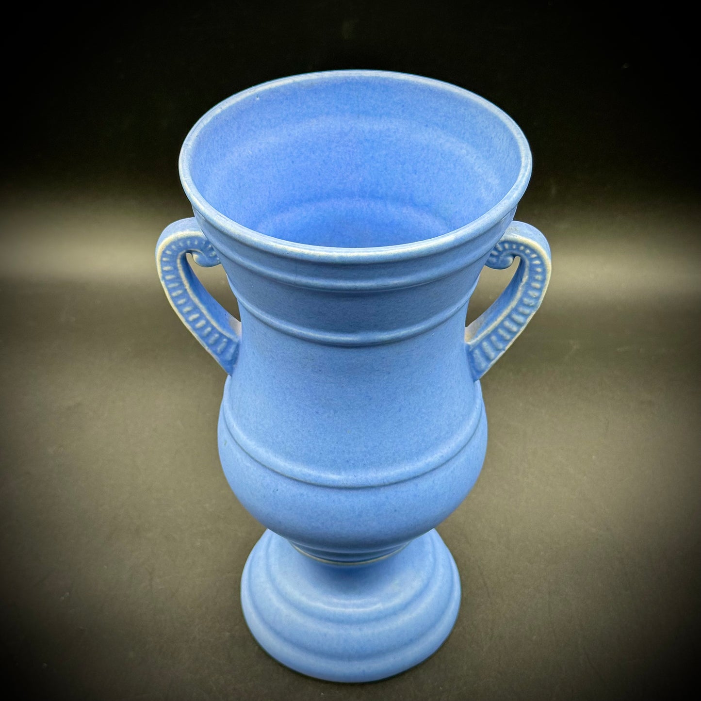 Vintage Periwinkle Blue Handle  Vase