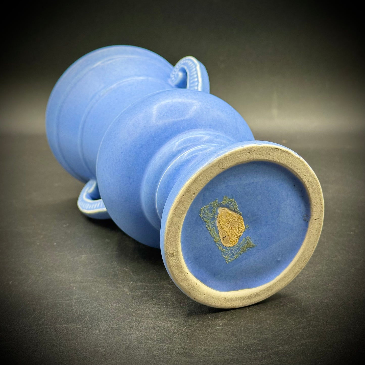 Vintage Periwinkle Blue Handle  Vase