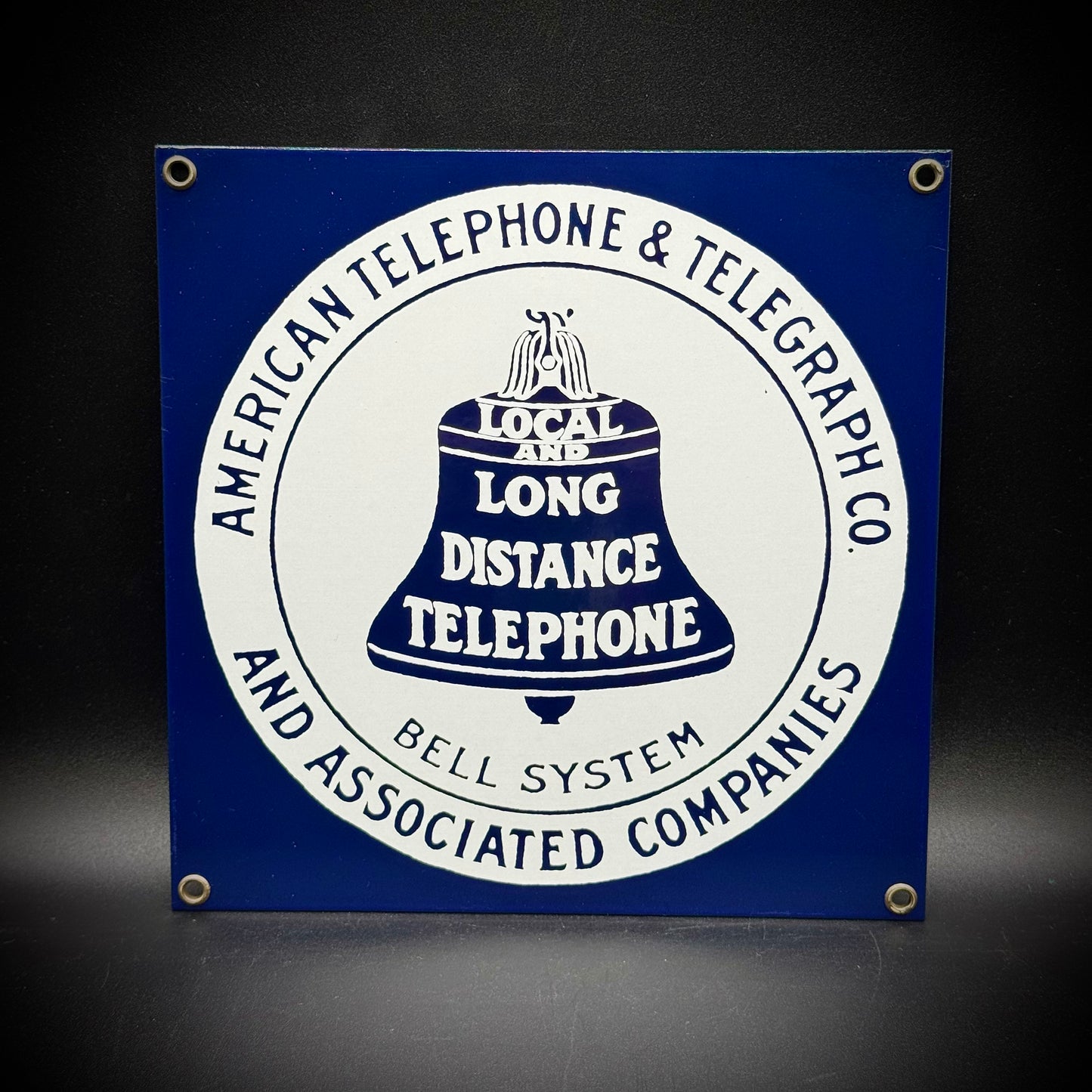Porcelain & Metal Ande Rooney Bell Telephone Sign