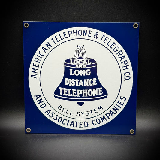 Porcelain & Metal Ande Rooney Bell Telephone Sign
