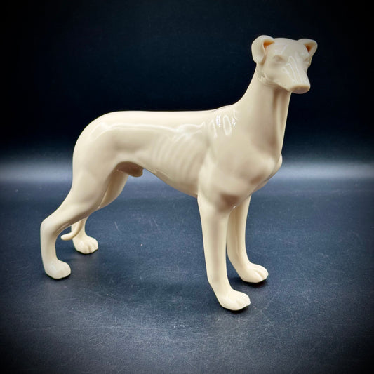 Vintage MCM White Porcelain Large Greyhound Standing Figurine